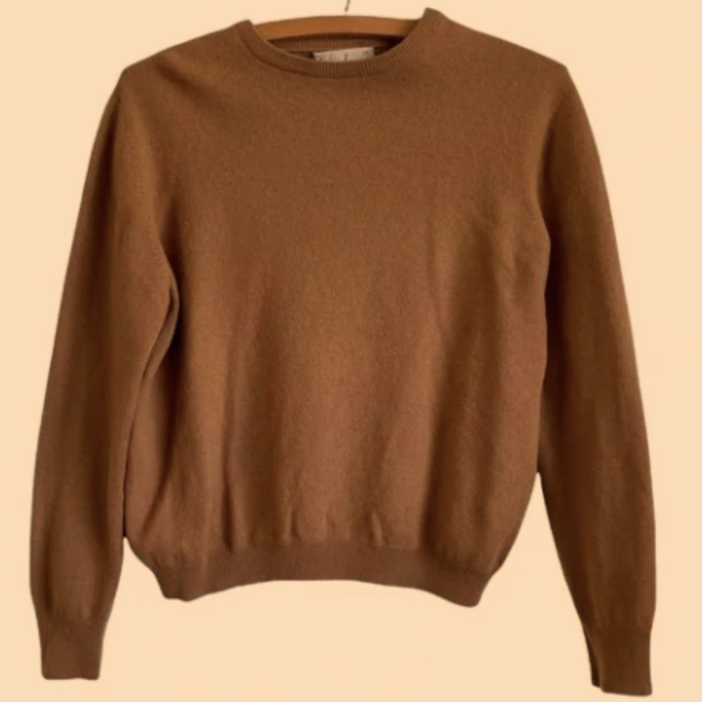 Vintage 1950s Jantzen Camel Brown Wool Sweater